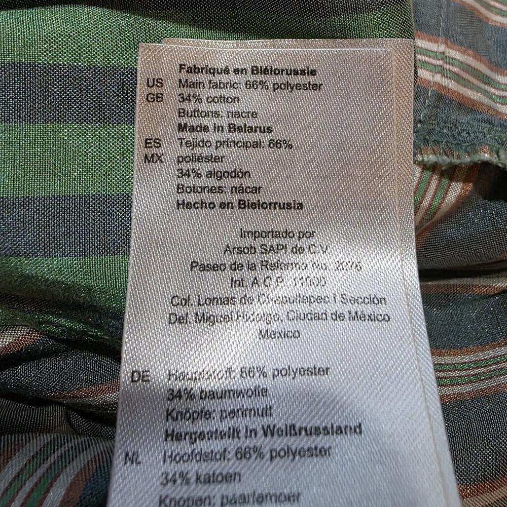 Sandro Paris Women's Green Striped Button Front Wrap Dress Size 36 - Picture 10 of 12